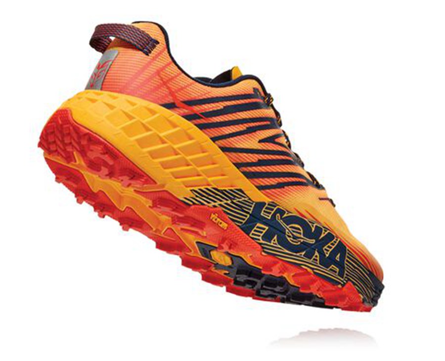 Trail Shoes Mens - Hoka One One Speedgoat 4 - Orange - KHIODTG-09